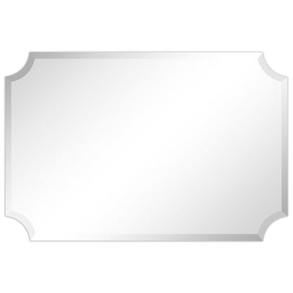 Miroir mural rectangulaire sans cadre, à bords évasés et biseautés, pour salle de bain, meuble-lavabo, chambre à coucher, avec un biseau sur le bord - Transparent