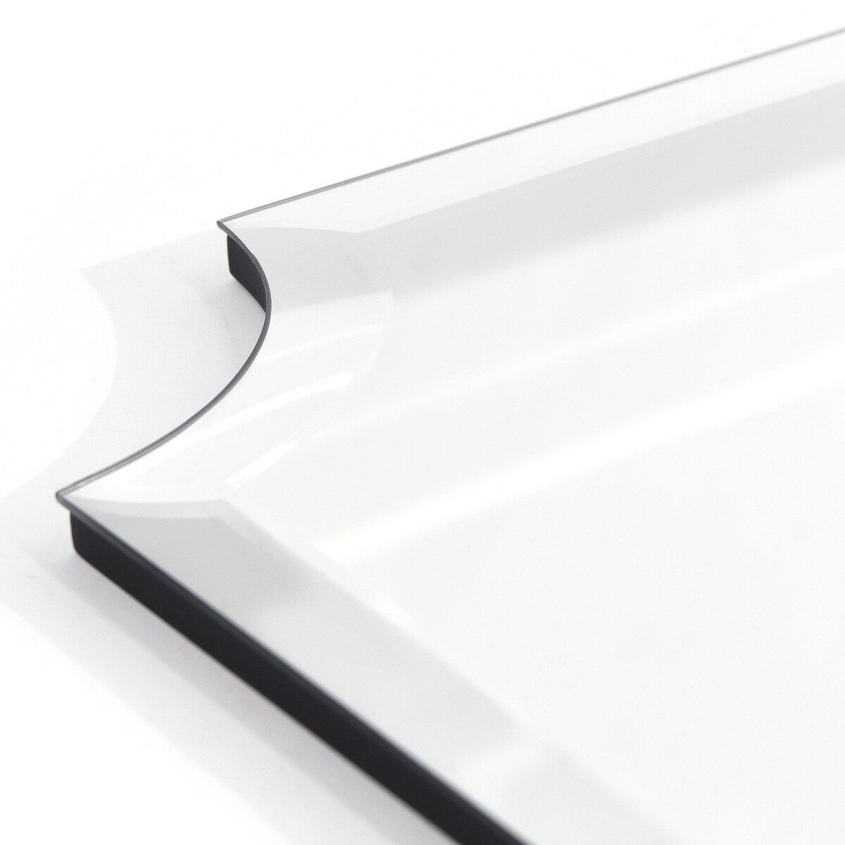Miroir mural rectangulaire sans cadre, à bords évasés et biseautés, pour salle de bain, meuble-lavabo, chambre à coucher, avec un biseau sur le bord - Transparent