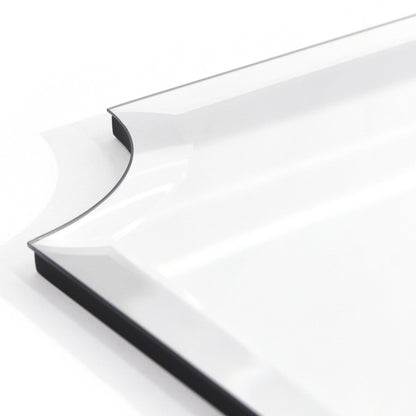 Miroir mural rectangulaire sans cadre, à bords évasés et biseautés, pour salle de bain, meuble-lavabo, chambre à coucher, avec un biseau sur le bord - Transparent