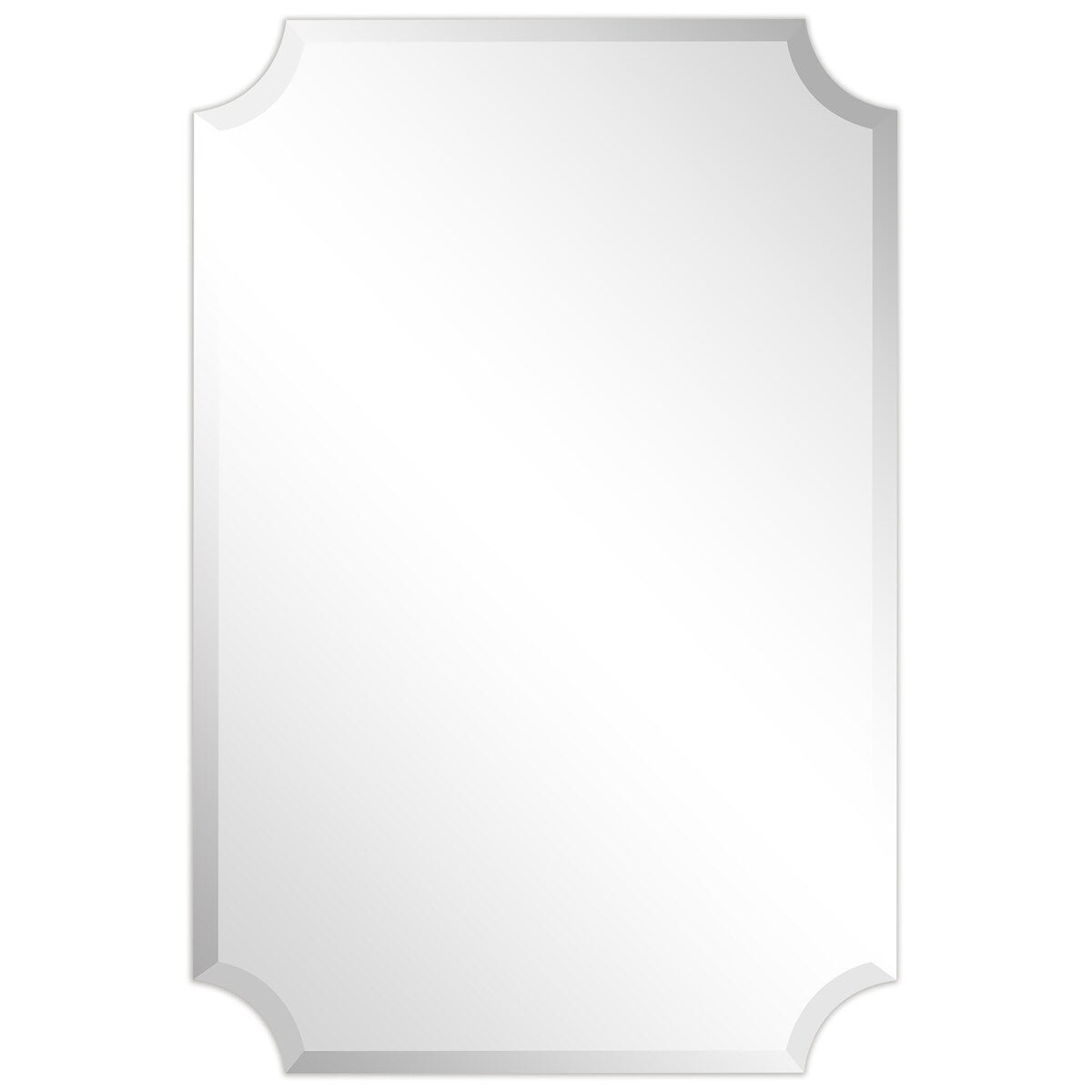 Miroir mural rectangulaire sans cadre, à bords évasés et biseautés, pour salle de bain, meuble-lavabo, chambre à coucher, avec un biseau sur le bord - Transparent