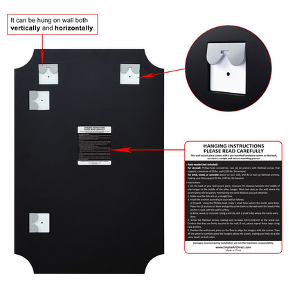 Miroir mural rectangulaire sans cadre, à bords évasés et biseautés, pour salle de bain, meuble-lavabo, chambre à coucher, avec un biseau sur le bord - Transparent