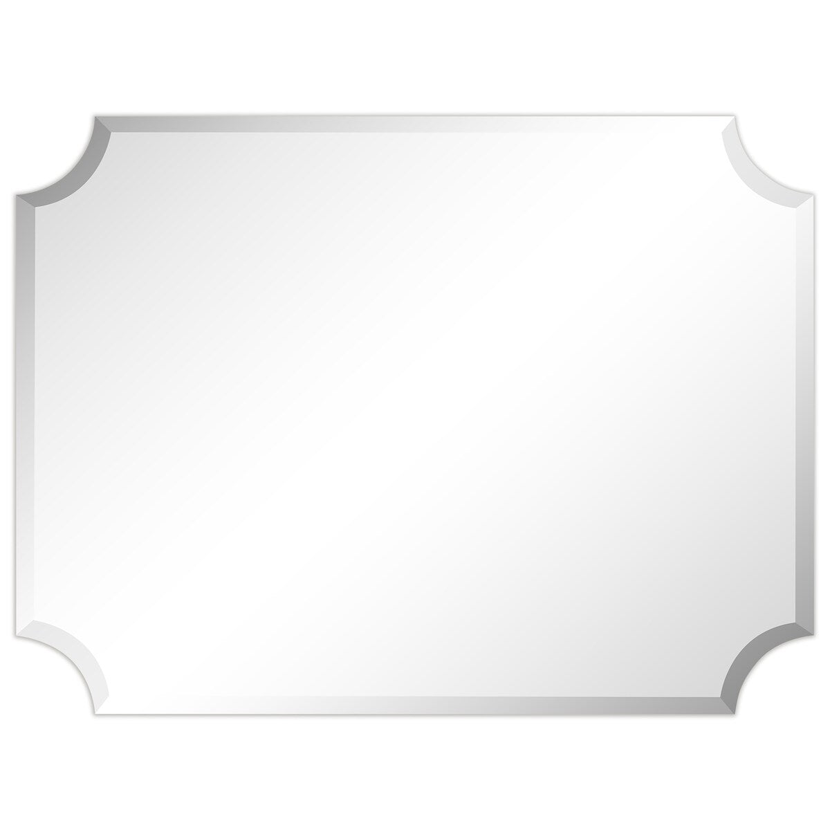 Miroir mural rectangulaire sans cadre, à bords évasés et biseautés, pour salle de bain, meuble-lavabo, chambre à coucher, avec un biseau sur le bord - Transparent
