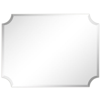 Miroir mural rectangulaire sans cadre, à bords évasés et biseautés, pour salle de bain, meuble-lavabo, chambre à coucher, avec un biseau sur le bord - Transparent