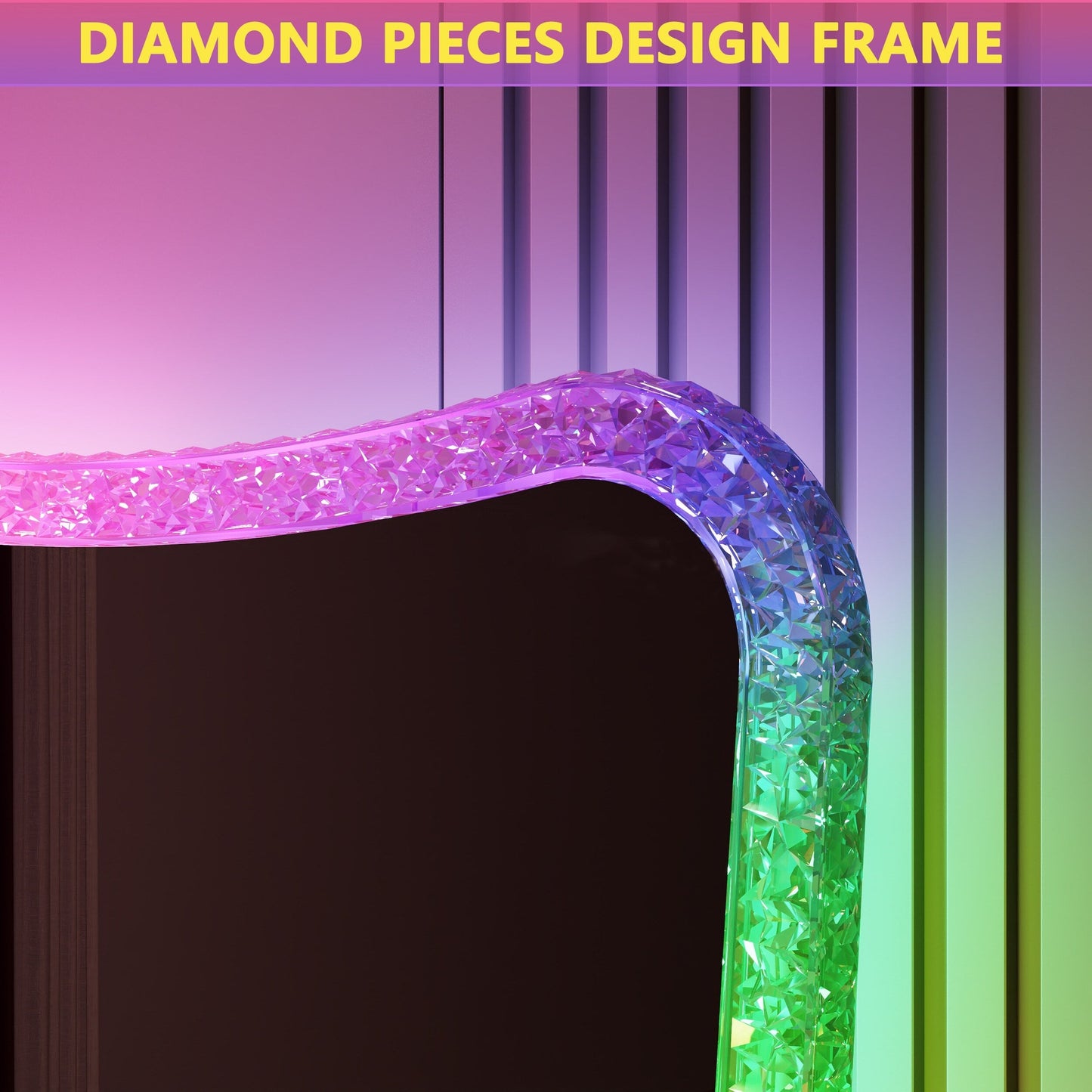 Grand miroir avec éclairage RVB - Blanc