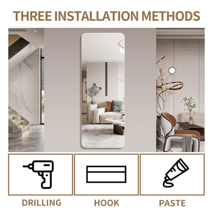 Grand miroir de corps sans cadre, à fixer au mur.