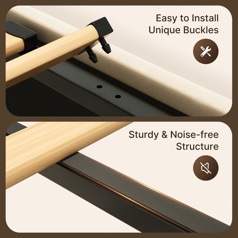 Cadre de lit coffre relevable, cadre de lit plateforme capitonné avec système de rangement hydraulique et tête de lit.
