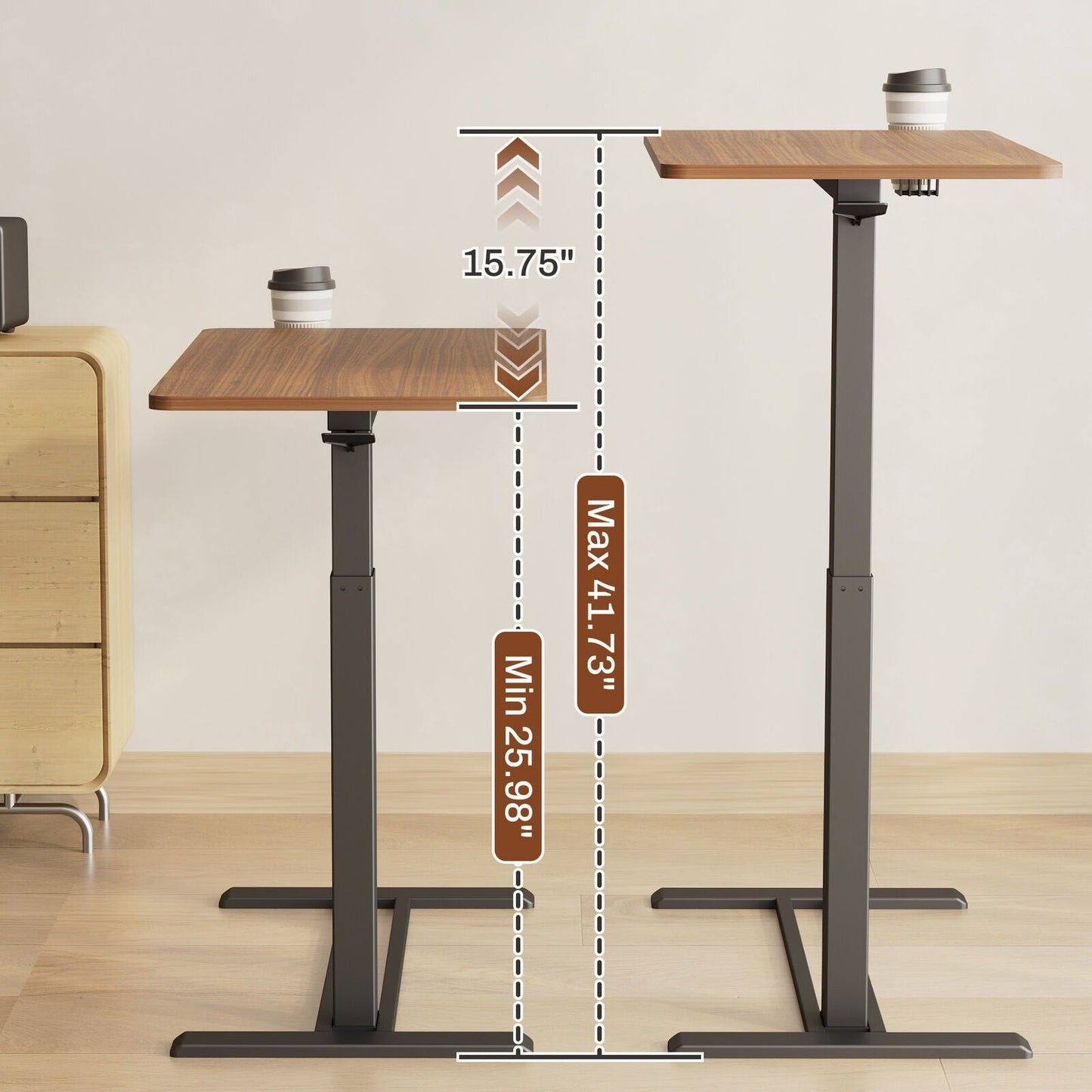 FunniHomi 28/32 Movable Overbed Table Height Adjustable Computer Desk with Wheels, White/Black Laptop Table for Bed and Sofa