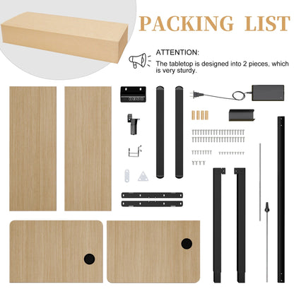 Bureau debout électrique à hauteur réglable Futzca, bureau informatique avec plateau de travail assemblé.