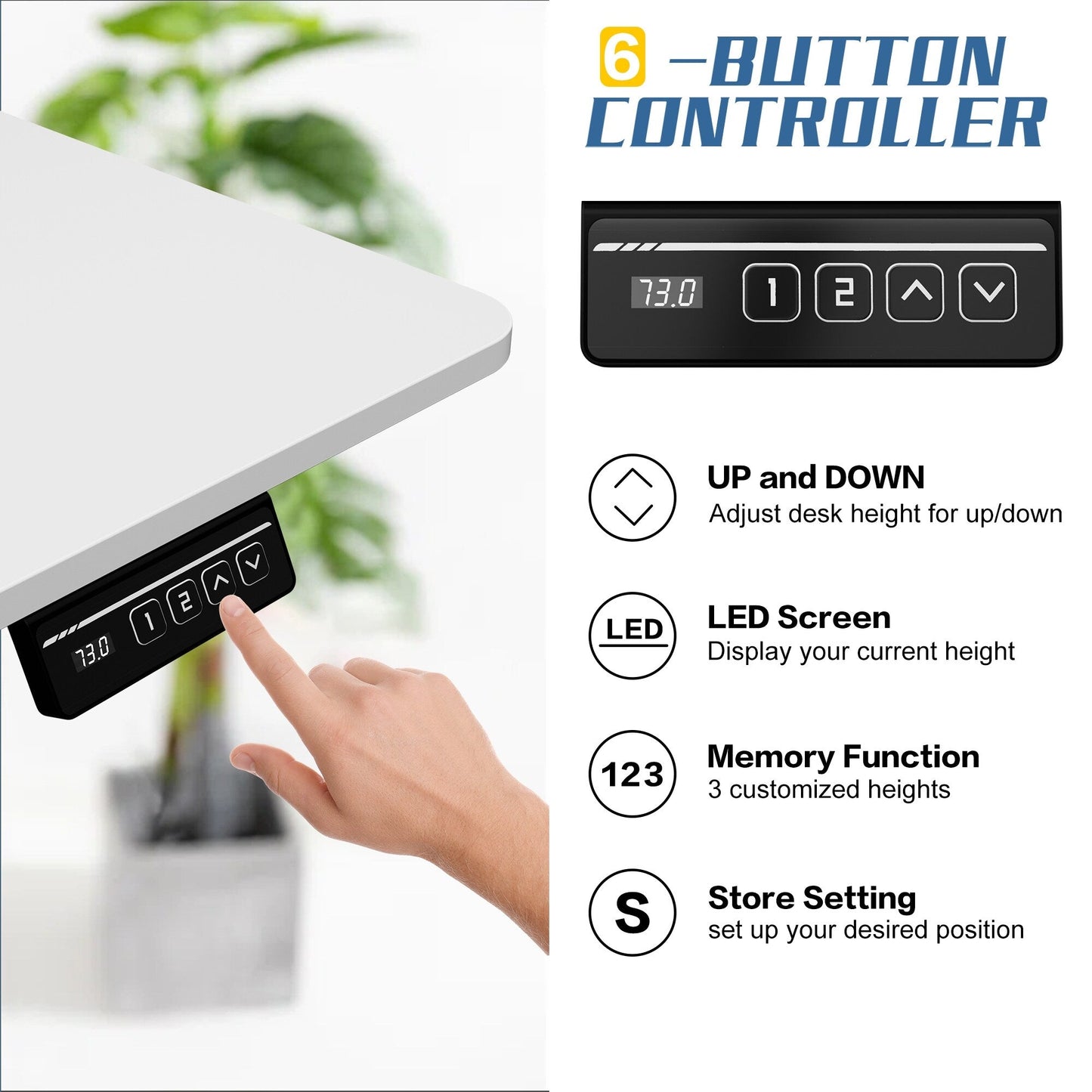 Bureau debout électrique à hauteur réglable Futzca, bureau informatique avec plateau de travail assemblé.