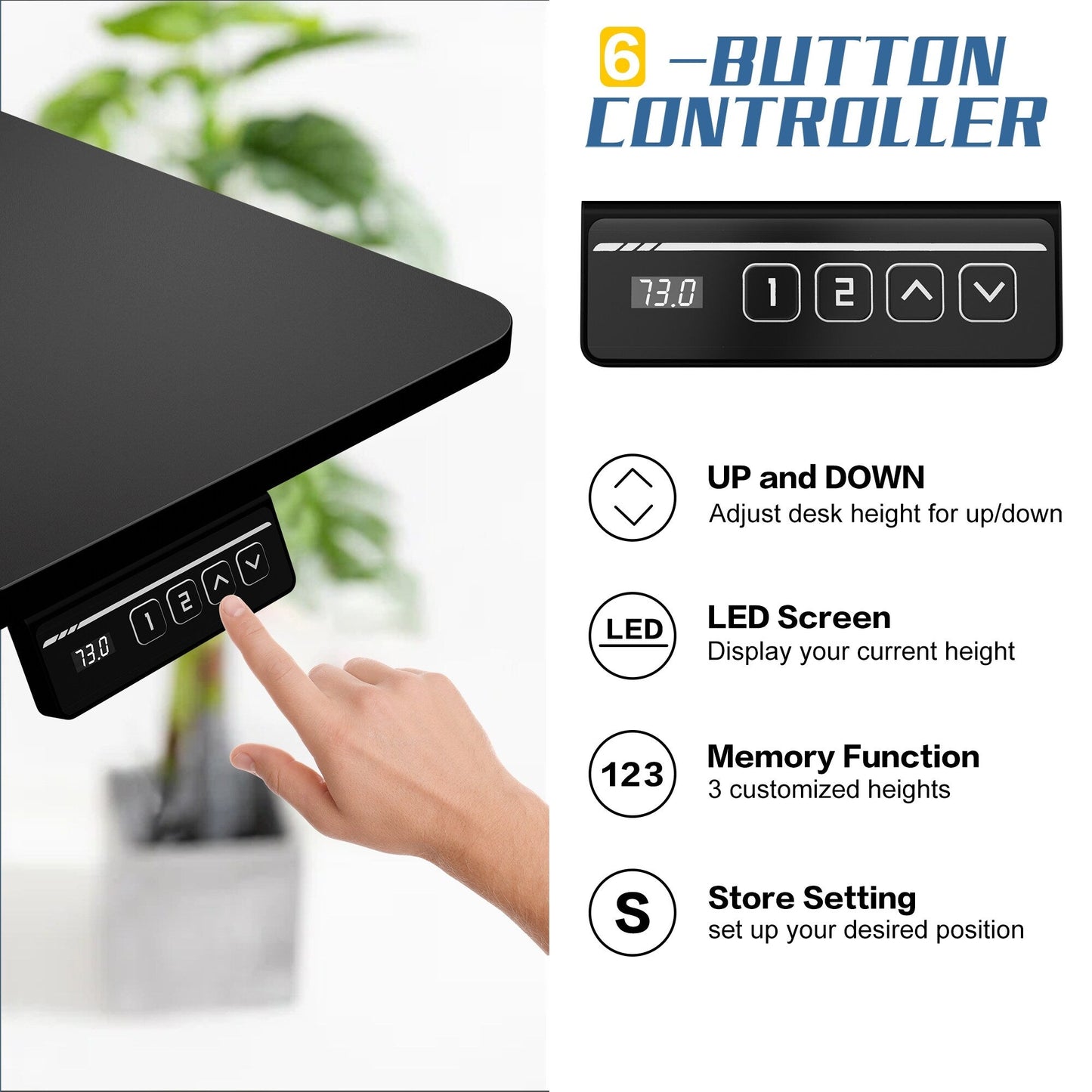 Bureau debout électrique à hauteur réglable Futzca, bureau informatique avec plateau de travail assemblé.