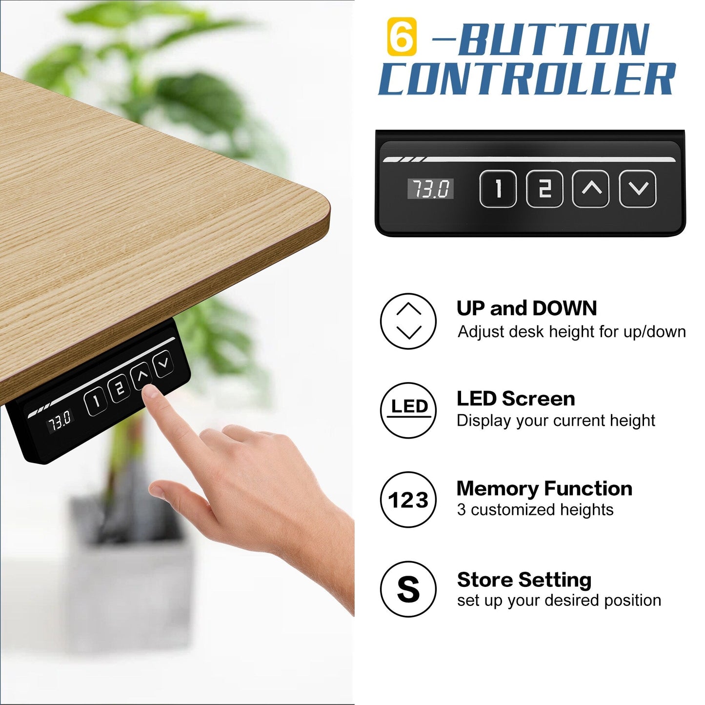 Bureau debout électrique à hauteur réglable Futzca, bureau informatique avec plateau de travail assemblé.