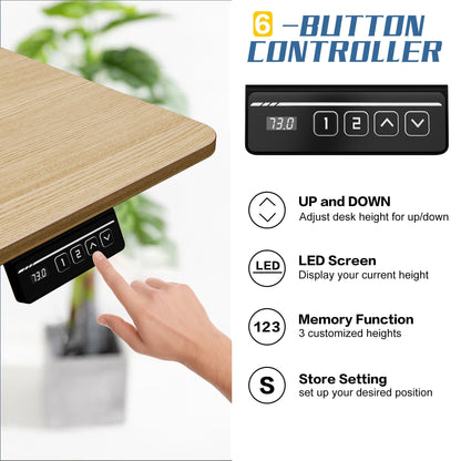 Bureau debout électrique à hauteur réglable Futzca, bureau informatique avec plateau de travail assemblé.