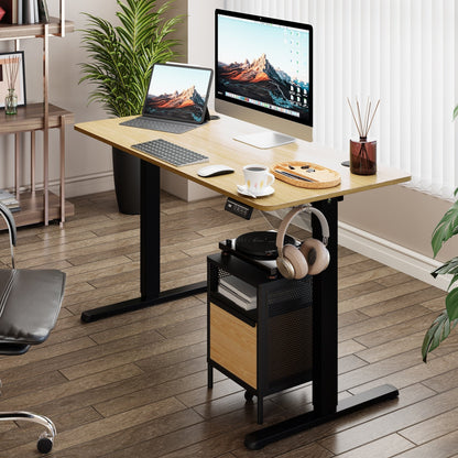 Bureau debout électrique à hauteur réglable Futzca, bureau informatique avec plateau de travail assemblé.