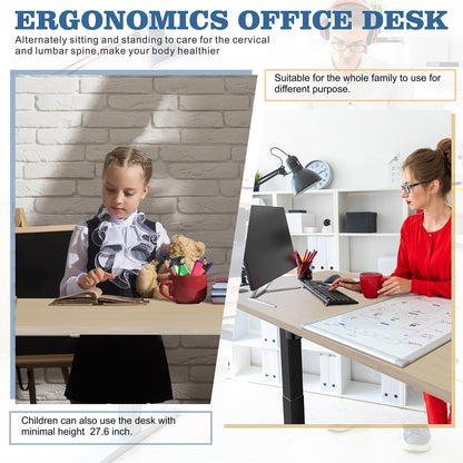 Bureau debout électrique à hauteur réglable Futzca, bureau informatique avec plateau de travail assemblé.