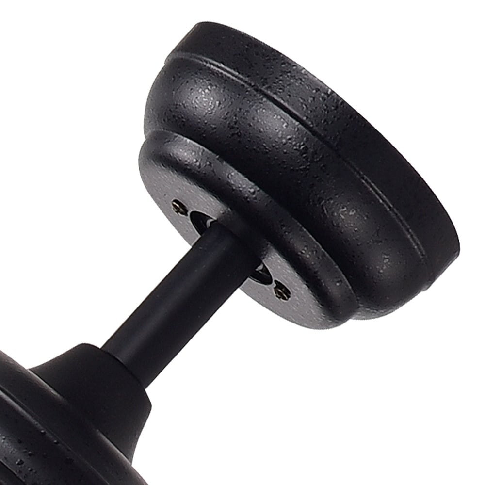 Ventilateur de plafond Garlow à 5 pales, noir mat, avec éclairage et lustre à coupelles en forme de fleur de cristal (avec télécommande) - Diamètre de 52 pouces