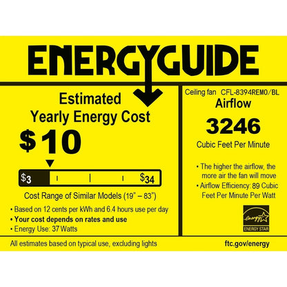 Ventilateur de plafond Garlow à 5 pales, noir mat, avec éclairage et lustre à coupelles en forme de fleur de cristal (avec télécommande) - Diamètre de 52 pouces