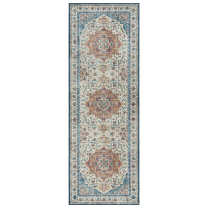 Gertmenian Crystal Print Washable Digital Printed Flat Pile Polyester Slip Resistant Area Rug Collection