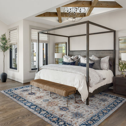 Gertmenian Crystal Print Washable Digital Printed Flat Pile Polyester Slip Resistant Area Rug Collection