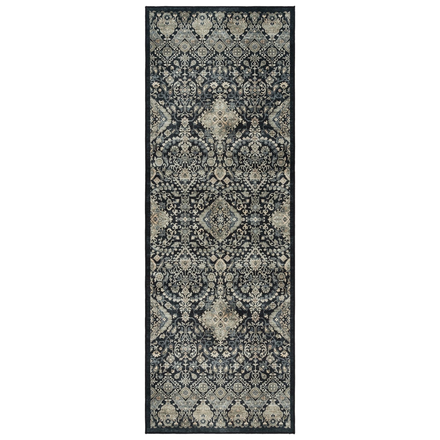 Gertmenian Crystal Print Washable Digital Printed Flat Pile Polyester Slip Resistant Area Rug Collection