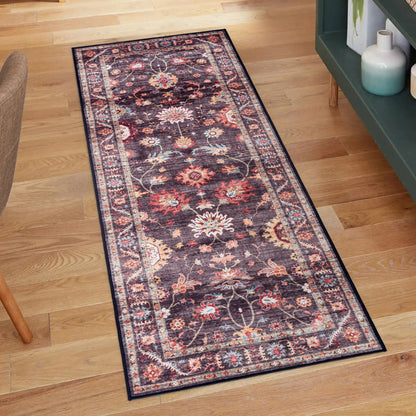 Gertmenian Crystal Print Washable Digital Printed Flat Pile Polyester Slip Resistant Area Rug Collection