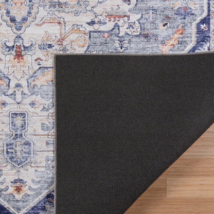 Gertmenian Crystal Print Washable Digital Printed Flat Pile Polyester Slip Resistant Area Rug Collection