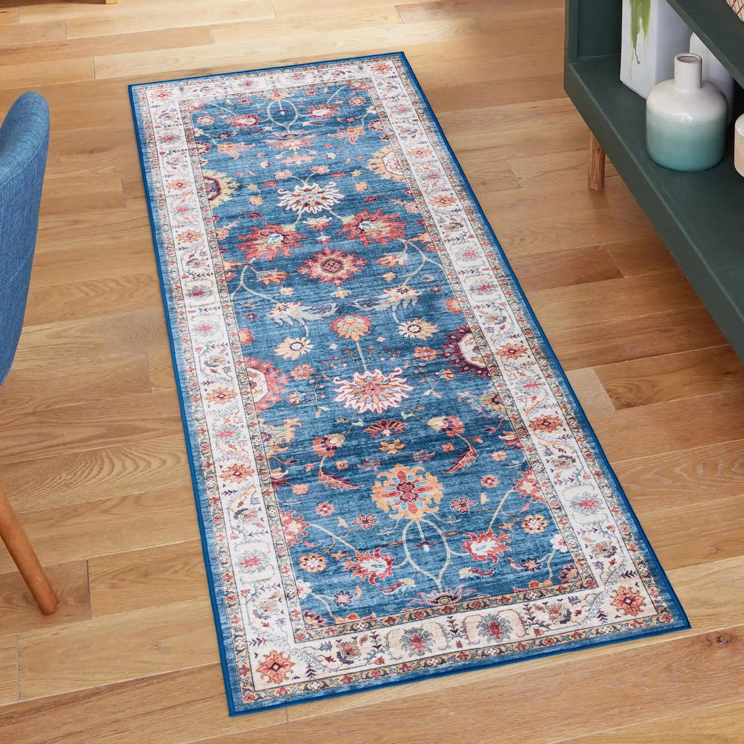 Gertmenian Crystal Print Washable Digital Printed Flat Pile Polyester Slip Resistant Area Rug Collection