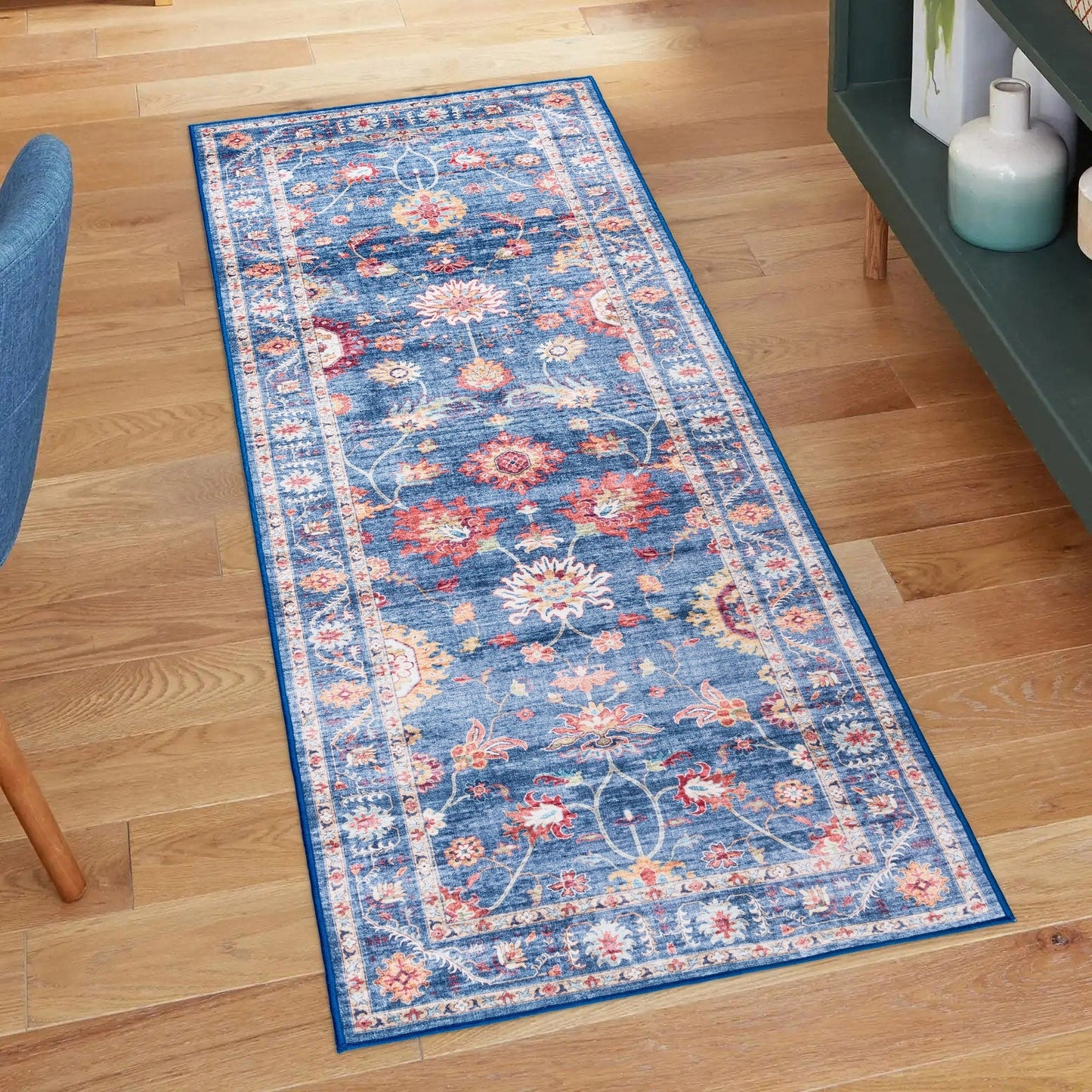 Gertmenian Crystal Print Washable Digital Printed Flat Pile Polyester Slip Resistant Area Rug Collection