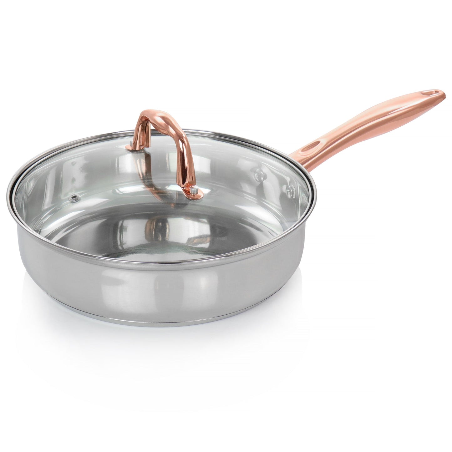Ensemble de cuisine 8 pièces en acier inoxydable Gibson Home Bransonville, couleur chrome et bronze.