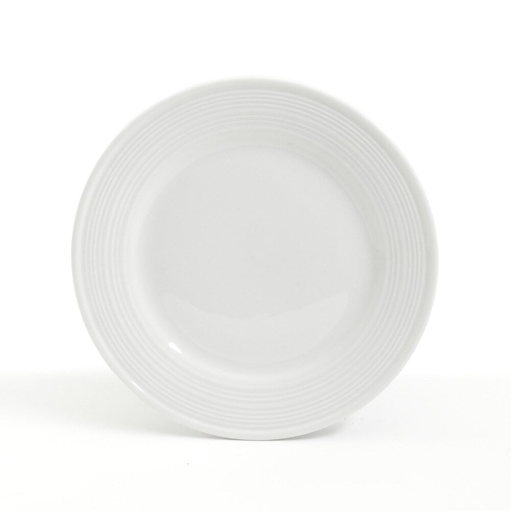 Service de table en céramique Gibson Home Embossed Buffet, 16 pièces, blanc