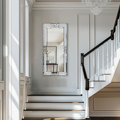 Miroir mural décoratif en forme de diamant avec strass scintillants