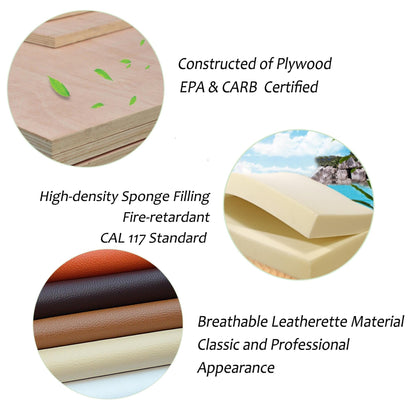 Glitzhome Chaise de bureau pivotante réglable en simili cuir de 122 cm (48 pouces) de style Mid-Century