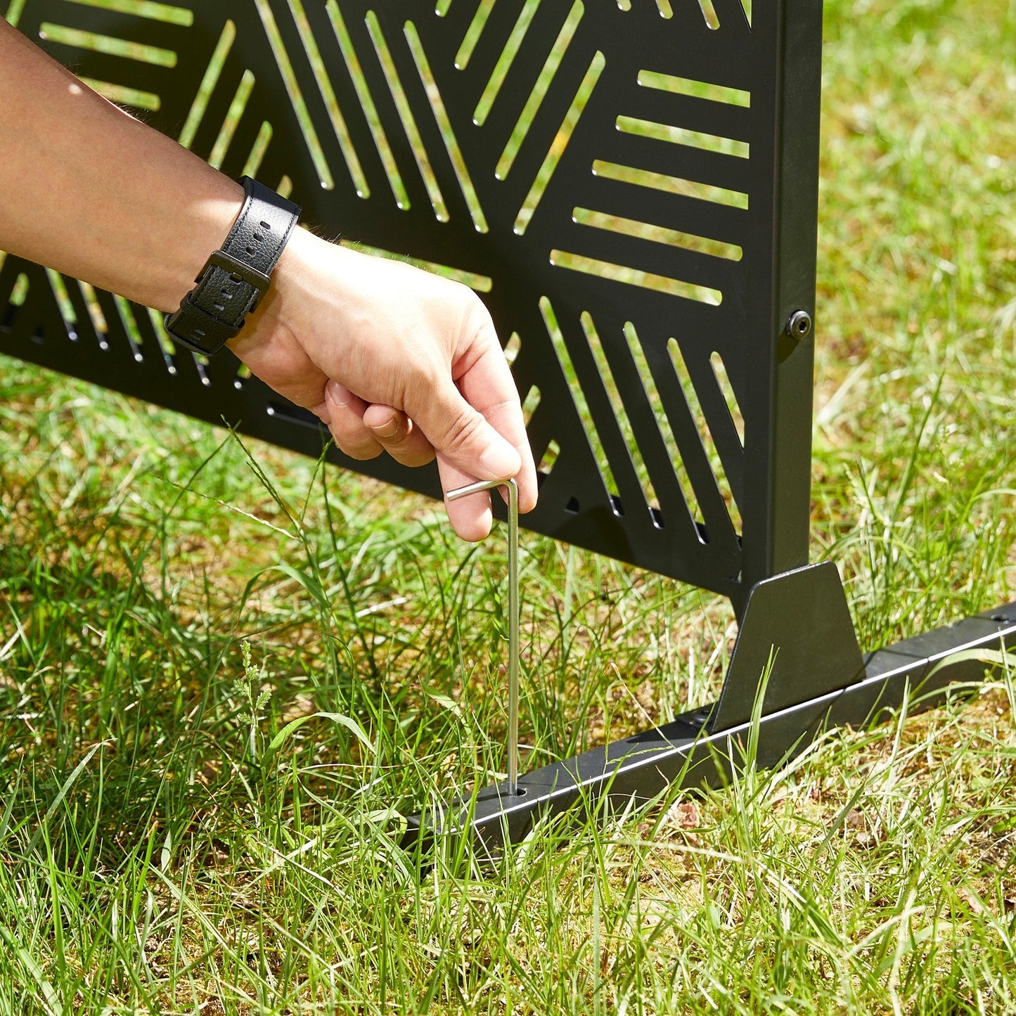 Glitzhome Écran de séparation de pièce, pare-brise à 3 panneaux, motif floral galvanisé, 1,8 m (6 pieds)