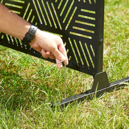 Glitzhome Écran de séparation de pièce, pare-brise à 3 panneaux, motif floral galvanisé, 1,8 m (6 pieds)