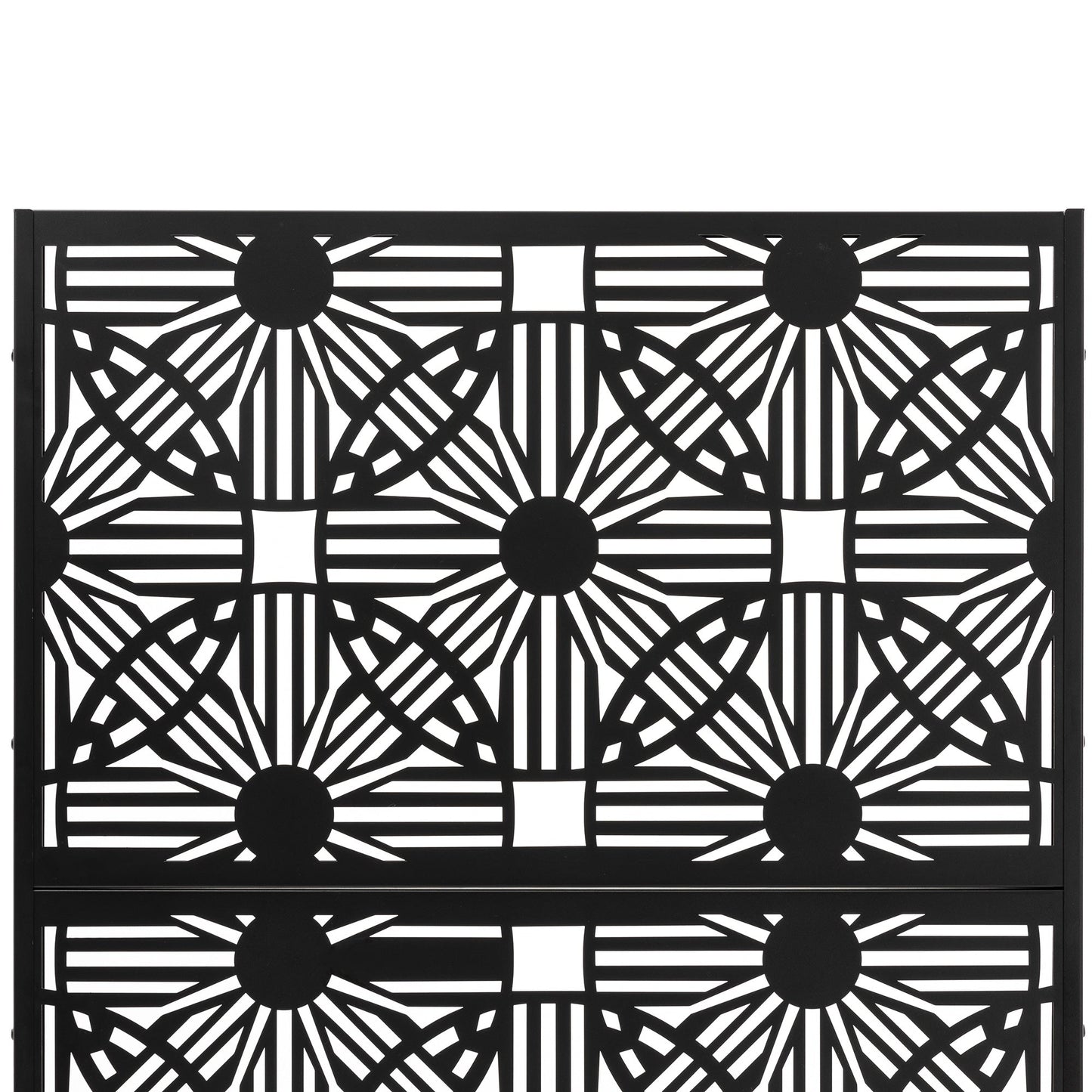 Glitzhome Écran de séparation de pièce, pare-brise à 3 panneaux, motif floral galvanisé, 1,8 m (6 pieds)