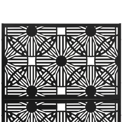 Glitzhome Écran de séparation de pièce, pare-brise à 3 panneaux, motif floral galvanisé, 1,8 m (6 pieds)