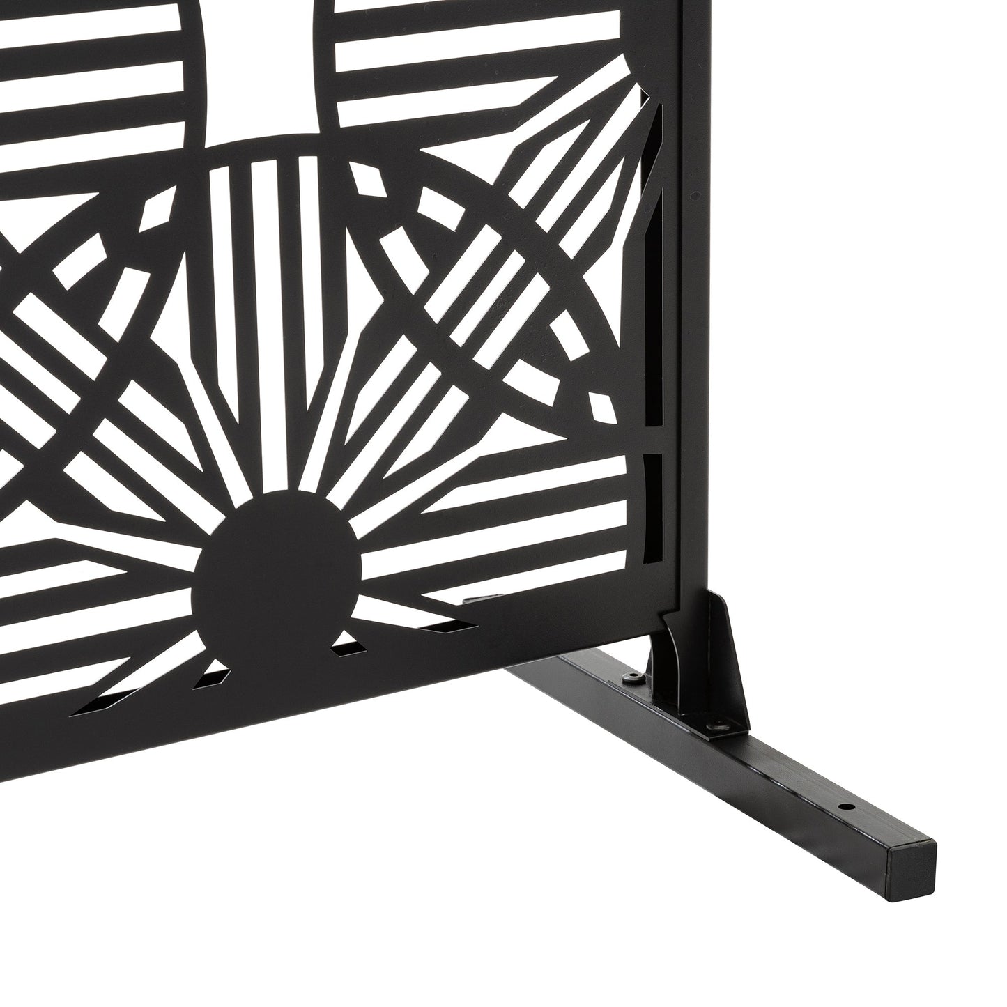 Glitzhome Écran de séparation de pièce, pare-brise à 3 panneaux, motif floral galvanisé, 1,8 m (6 pieds)