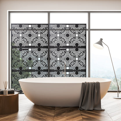 Glitzhome Écran de séparation de pièce, pare-brise à 3 panneaux, motif floral galvanisé, 1,8 m (6 pieds)