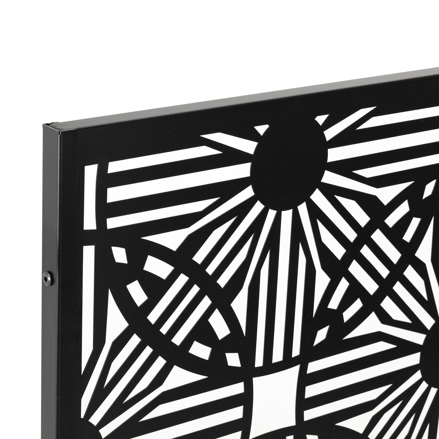 Glitzhome Écran de séparation de pièce, pare-brise à 3 panneaux, motif floral galvanisé, 1,8 m (6 pieds)