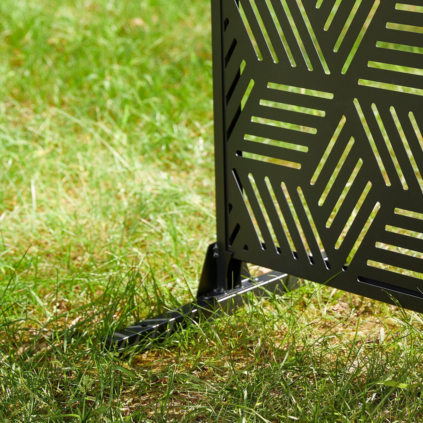 Glitzhome Écran de séparation de pièce, pare-brise à 3 panneaux, motif floral galvanisé, 1,8 m (6 pieds)