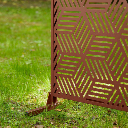 Glitzhome Écran de séparation de pièce, pare-brise à 3 panneaux, motif floral galvanisé, 1,8 m (6 pieds)