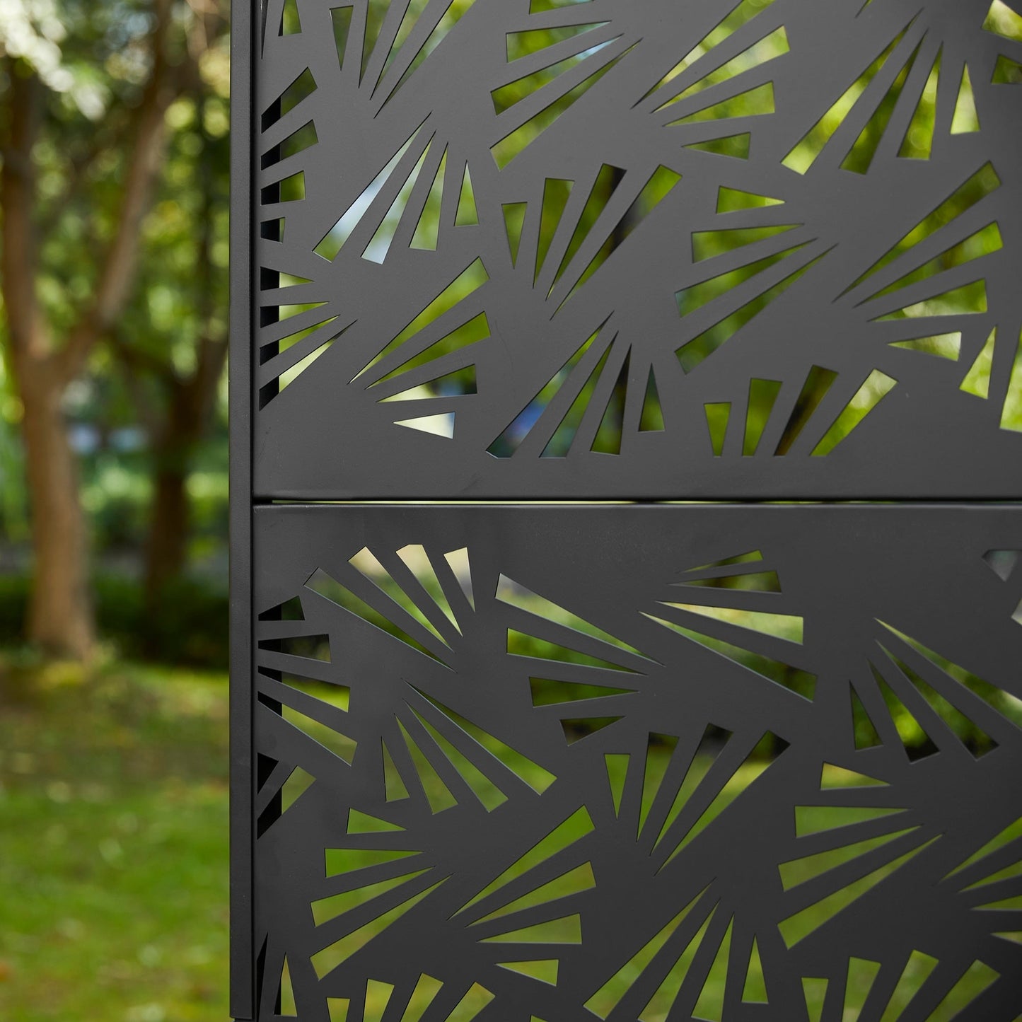 Glitzhome Écran de séparation de pièce, pare-brise à 3 panneaux, motif floral galvanisé, 1,8 m (6 pieds)