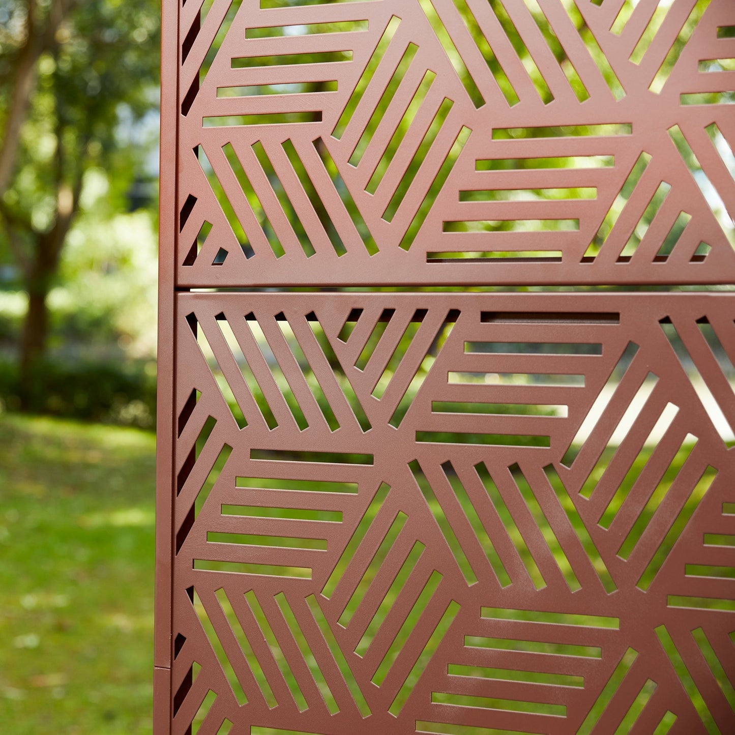 Glitzhome Écran de séparation de pièce, pare-brise à 3 panneaux, motif floral galvanisé, 1,8 m (6 pieds)