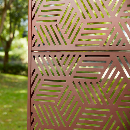 Glitzhome Écran de séparation de pièce, pare-brise à 3 panneaux, motif floral galvanisé, 1,8 m (6 pieds)