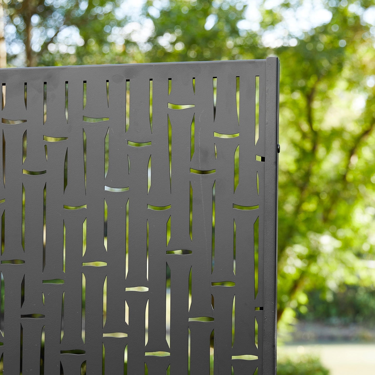 Glitzhome Écran de séparation de pièce, pare-brise à 3 panneaux, motif floral galvanisé, 1,8 m (6 pieds)