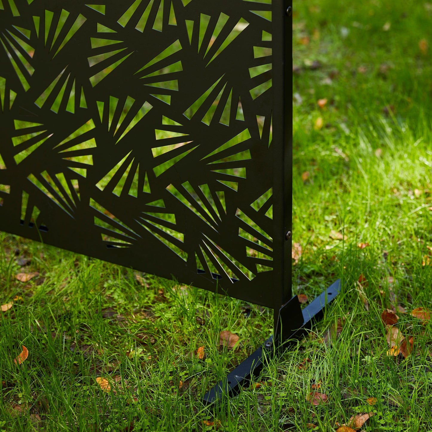 Glitzhome Écran de séparation de pièce, pare-brise à 3 panneaux, motif floral galvanisé, 1,8 m (6 pieds)