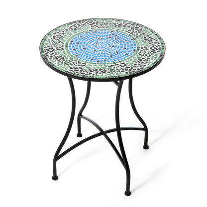 Glitzhome Outdoor Metal Folding Bistro Set 3PCS Patio Table Chairs