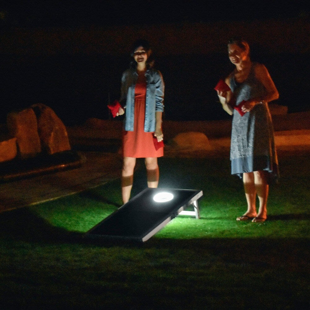 Jeu de Cornhole avec lumières LED de taille réglementaire de GoSports