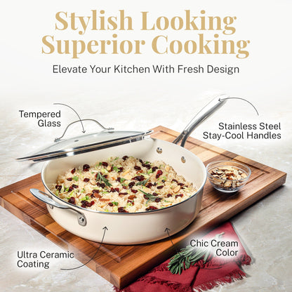 Ensemble de casseroles et poêles antiadhésives Gotham Steel Naturals 20 pièces avec ustensiles de cuisson et de pâtisserie