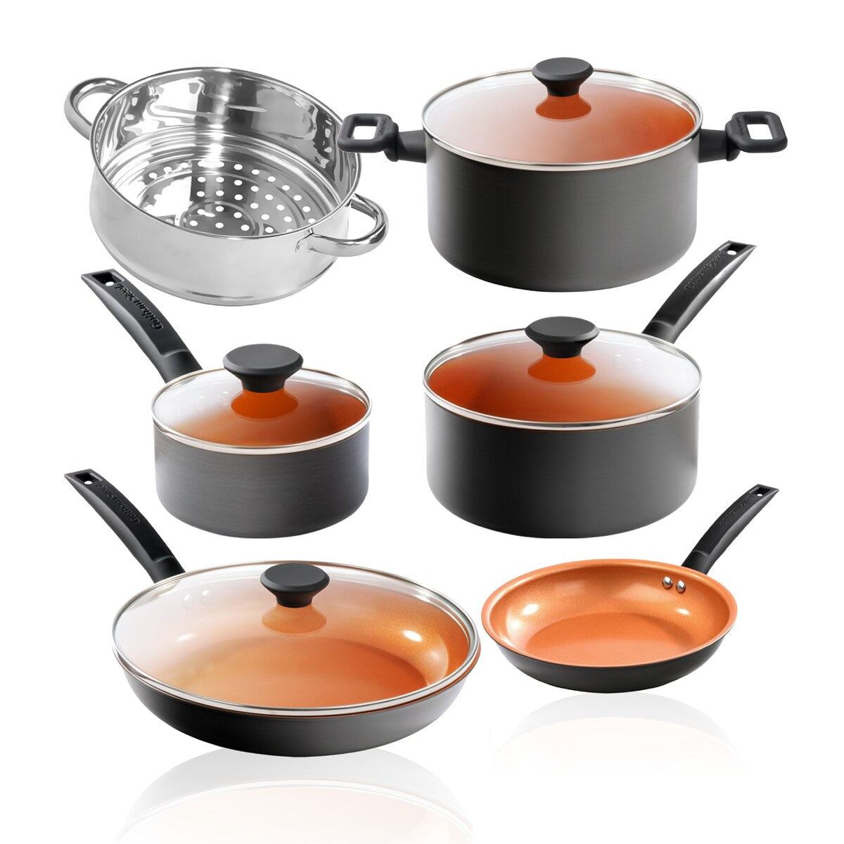 Ensemble de cuisine Gotham Steel Pro Premier en acier anodisé dur, 10 pièces, antiadhésif.