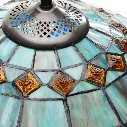 Gracewood Hollow Asdreni Lampe Tiffany en verre dépoli de 50,8 cm - 35,5 L x 35,5 l x 51,5 H (cm)